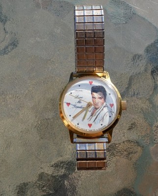 Vintage 1977 Elvis Presley ''Love Me Tender'' Gold-tone Mechanical Watch For Parts