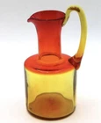 Vintage Amberina Art Glass Pitcher Cadmium UV Glow MCM Hand Blown Blenko Style
