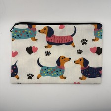Dachshund Gifts for Women - Cute Cartoon Weiner Dog Makeup Bag, Just a Girl W...