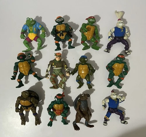 Vintage 1988-1990 TMNT Playmates Teenage Mutant Ninja Turtles Lot of 12 Figures