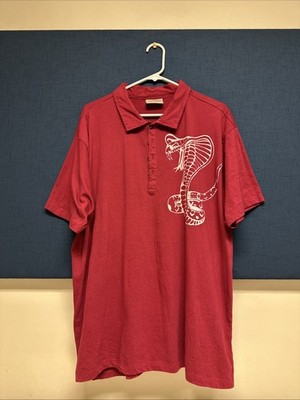 King Cobra Polo Shirt Collared Maroon Size XXL Steve And Barry s Huge Logo