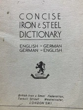 1957 British Iron & Steel Federation Concise Dictionary London