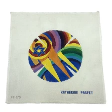 Katherine Parfet Hand Painted Needlepoint Canvas Star of David PF 175 18ct