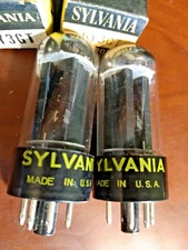 2 NOS/NIB Sylvania 5Y3 GT Black Plate Rectifier Tubes Date MATCHED PAIR Test 91%
