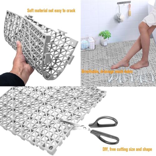 12PCS Modular Interlocking Drainage Flooring Tiles 12" x 12" Non-Slip Splicin... - Picture 5 of 7