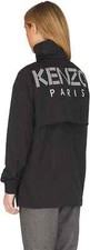 Kenzo Logo Black Nylon Feminine Windbreaker Large Nwt