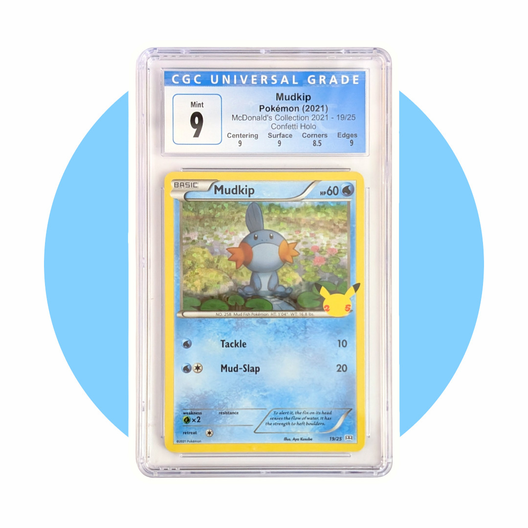 McDonald's 25th Anniversary Pokemon Card: Mudkip 19/25 Holo, CGC 9 Subgrades
