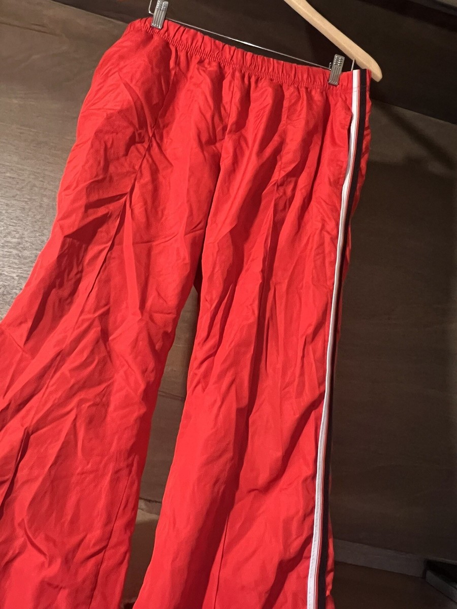 ★ PRENDA★ PRDA JERSEY TRACK PANTS BEIGE BRICK RED PRTFAWP Fuda Sport Track Pants Size LARGE 12-14 VINTAGE LINED RED