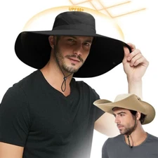 Men's Full Coverage Sun Hat with Extra Wide Brim | UPF 50+ Waterproof Bucket Hat