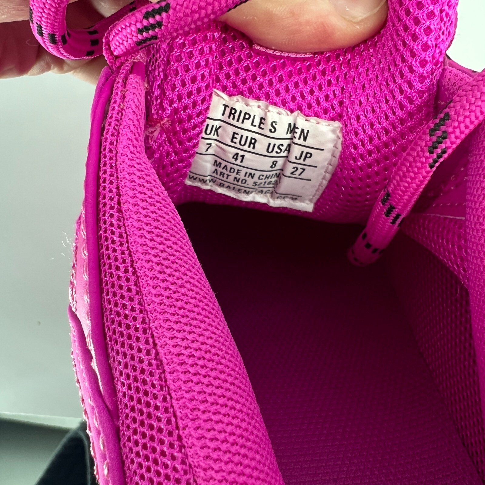 Balenciaga Triple S Sneakers Shoes Mens Size 41 Clear Sole Pink Logo Lace Up NEW thumbnail 14