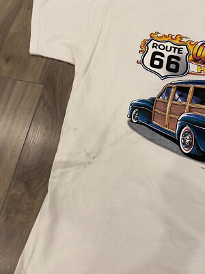 VINTAGE Route 66 America's Highway T Shirt Mens Extra Large White