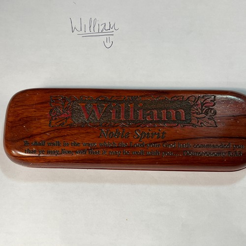 Custom William Personalized Pen And Case Set Wood Engraved William Noble Spirit - Picture 9 of 11