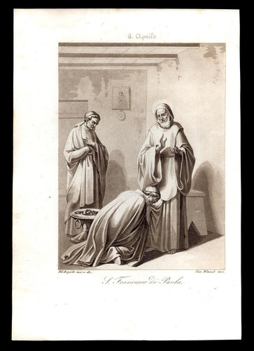 santino incisione acquatinta 1800 S.FRANCESCO DI PAOLA