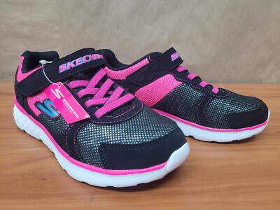Skechers Girl's Go Run 400 Sparkle Sprinters Running Shoes 81358L/BKHP Pink Sz 2
