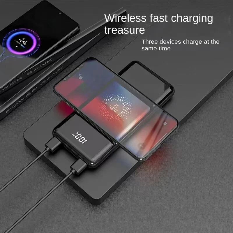 20000mAh Wireless Power Bank Backup Fast Portable Charger External Battery 2USB - Image 4 of 4