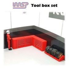 Slot Car Garage Pit Scenery - Tool Set 5 Piece Red 1:32 Scale
