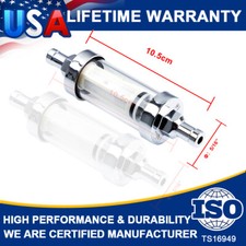 9747 516 Universal Chrome Glass Clearview Fuel Filter Petrol Inline Reusable 9747 516 Universal Chrome Glass Clearview Fuel Filter Petrol Inline Reusable