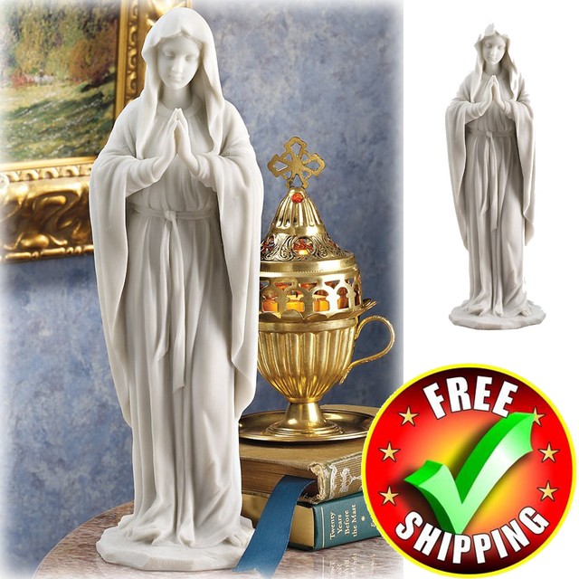 Virgin Mary Statue Sculpture Resin Antique Religious Natural Outdoor