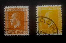 🦋 NEW ZEALAND  - 1916/30 - King George V -	1½d BROWN + 2d YELLOW  - FINE USED