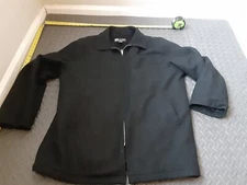 Vintage LA Gate Jacket Men Large Black Wool Blend Full Zip Up Lined Coat #S14