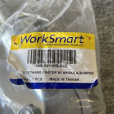 WorkSmart WS-MH-WS-032 5'' Swivel W/donut&brake  Polyurethane Stem Caster New