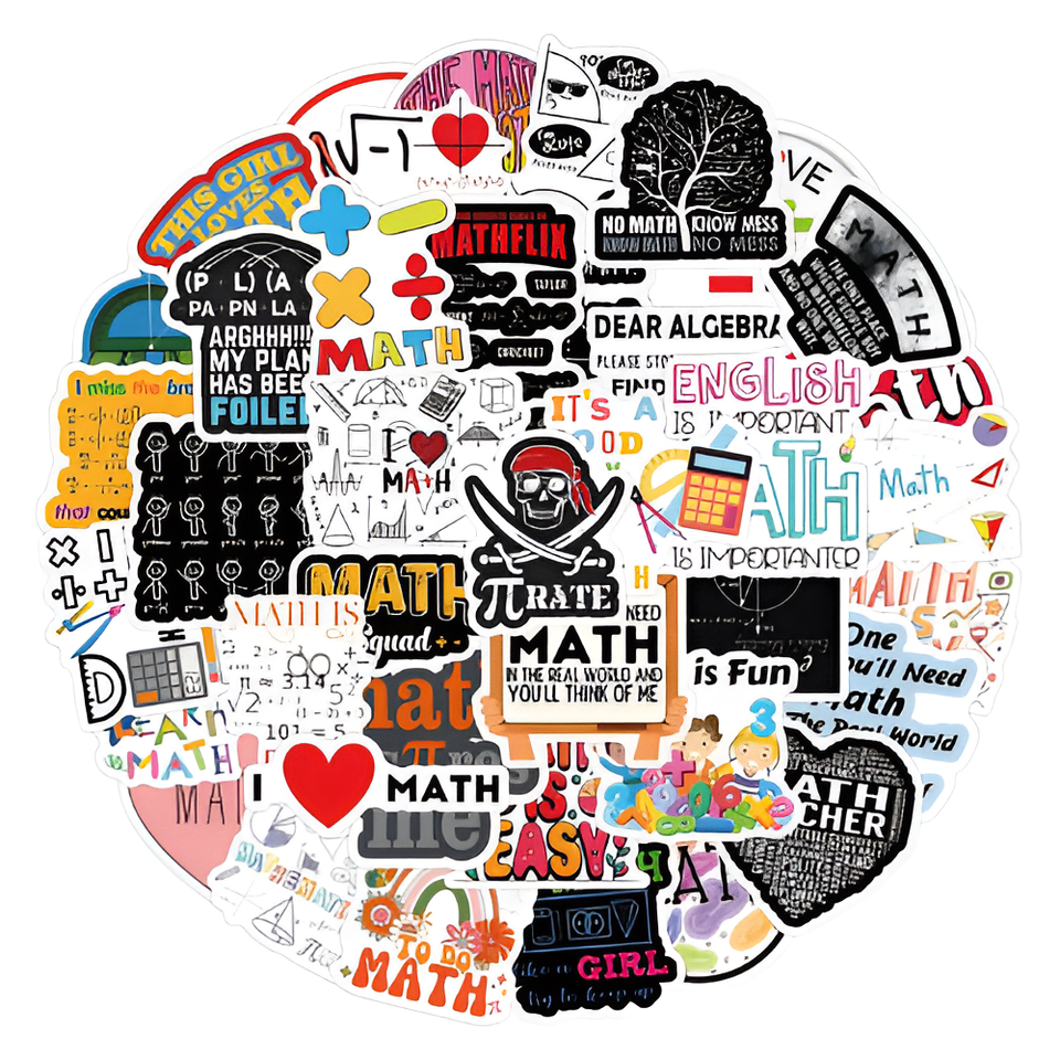Mathematics Themed Stickers x 10 Self Adhesive Journal & Scrapbook