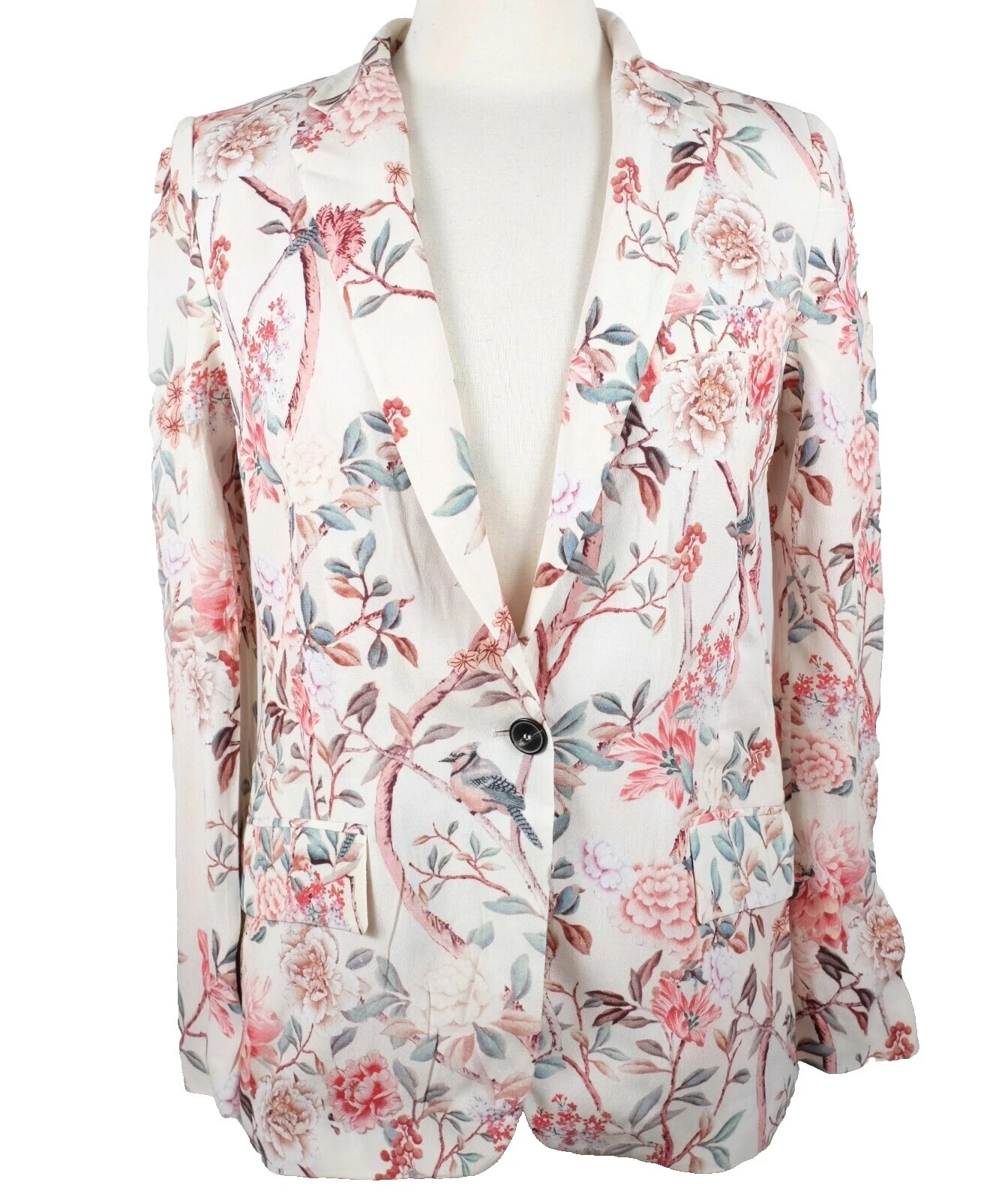 Zara Blanco Floral abrigos, chaquetas y chalecos para Mujeres