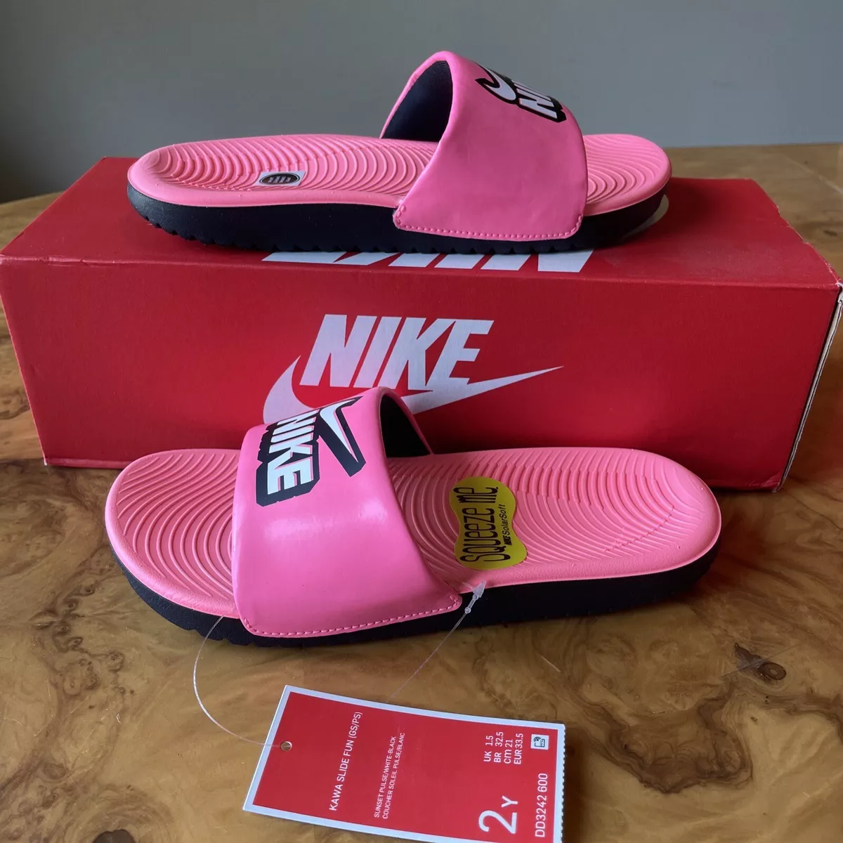 Nike kawa slide youth pink sale