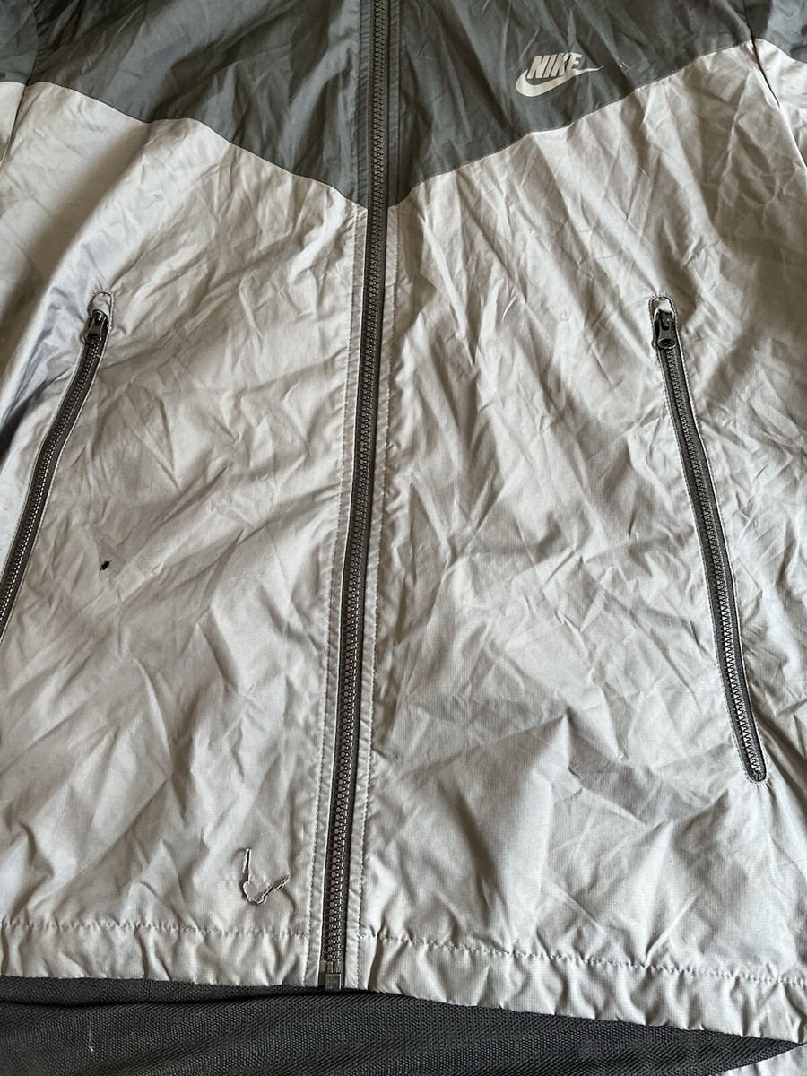 Nike Packable Windrunner Zip Up Jacket Size Large Grey/Black