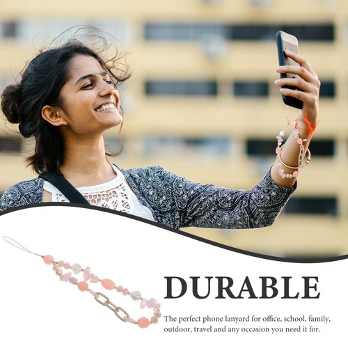 Stone Crystal Phone Charm Strap Beaded Phone Strap Phone Lanyard Wrist Strap - 第 12/12 張圖片