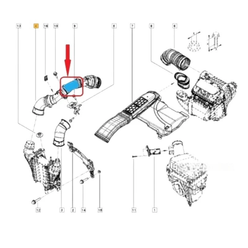 Durite d'air de suralimentation pour DACIA Duster Dokker Lodgy Logan Sandero 1.5 dCi Ci-dessus - Image 3 sur 3