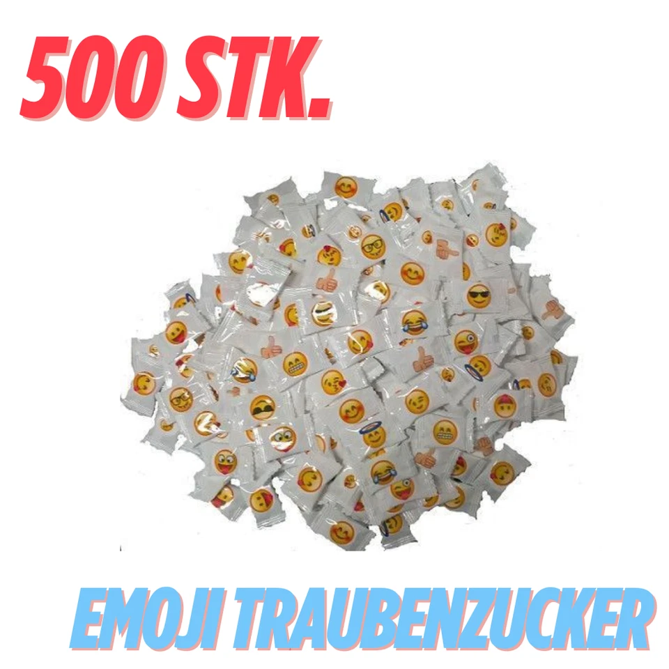 Traubenzucker mit Smylies, Emoji einzeln verpackt, 500 Stück im Beutel | Süßware - Bild 4 von 4