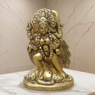 Brass Kali Mata Idol 2.75'' Inch Maa Kali Statue for Pooja Home Decor