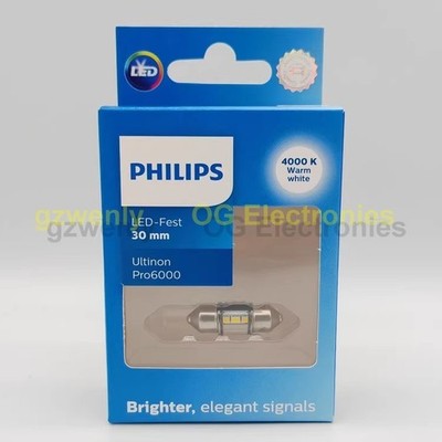 PHILIPS LED 11860WU60X1 C5W 30MM 12V SV8.5 4000K warm white light festoon lamp