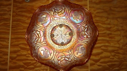 Fenton Carnival Iridescent Dragon & Lotus Bowl