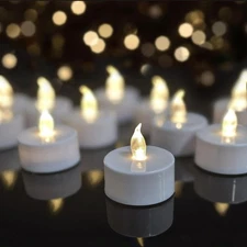 12 Pack Flameless Led Tea Lights With Timer Battery Operationbuiltin 6hour On/of
