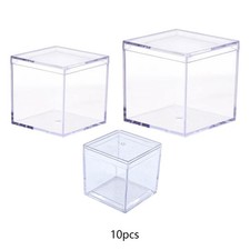 10 Pieces Small Acrylic Display Box Storage Multifunctional Retail Container for