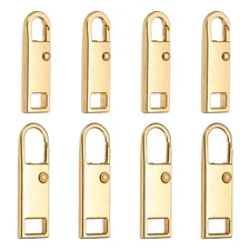 8Pcs Metal Zipper Pull Replacement for Luggage, Gold