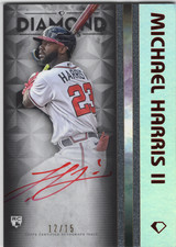 2023 Diamond Icons Michael Harris II White Polychromatink Auto Red /15 ROOKIE