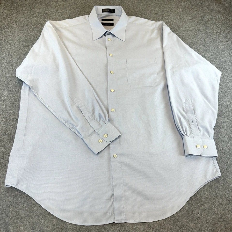 Camisa Claiborne Para Hombres XL Azul Tejido en T Botones Algodón Bolsillo Clásica Elegante Foto 2 de 4