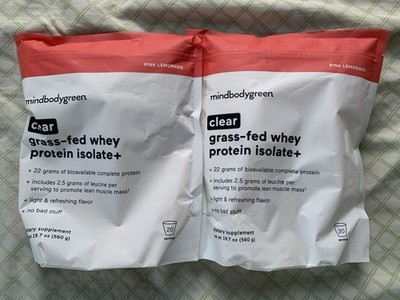 New MindBodyGreen Grass Fed Whey Protein Isolate+ Clear 20 Servings (one Unit)