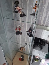 2× 4 Tier Glass Display Cabinet Wood Glass Showcase