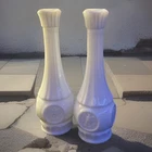 Wheaton, Milk Glass, Bud Vases(2), Eagle Coin Medallion, 9 Inches