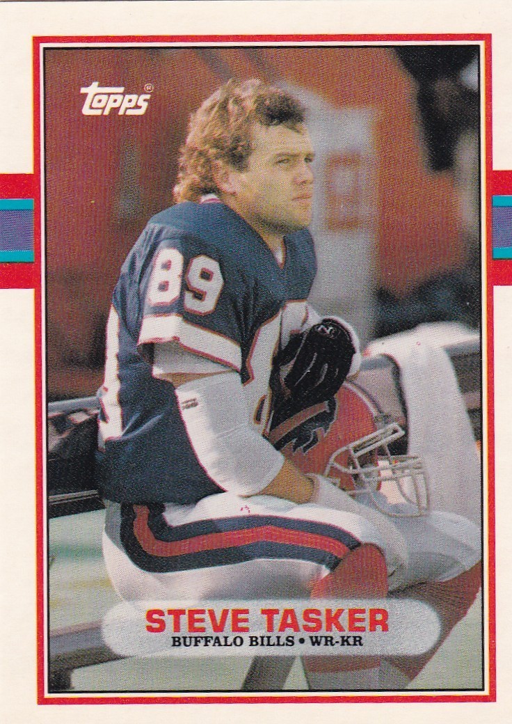 Steve Tasker Buffalo Bills Topps 65T Football Card 1989 Northwestern