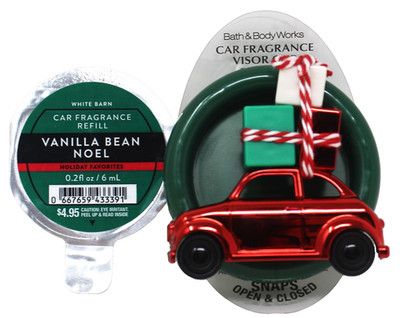 Bath & Body Works Car VW Bug Presents & Vanilla Bean Noel Scentportable Visor