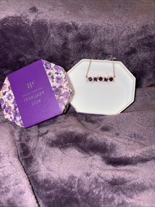 Bp February Birthstone Amethyst Necklace With Cubic Zirconia Rose Gold Plated