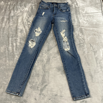 Aeropostale Jeans Women s Junior Size 0 High Rise Jegging Distressed Denim
