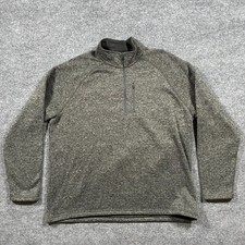 Eddie Bauer 1/4 Zip Pullover Sweater Mens Size 2XL Gray Fleece Outdoor Casual