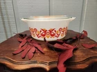 Pyrex 475-B 1970s Friendship Birds Pattern 2.5Qt Round Casserole With Clear Lid