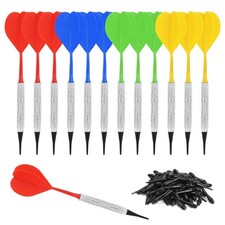 Accmor 12 Pcs Soft Tip Darts Bar Dart Plastic Tip Darts Set Attach Extra 100 ...